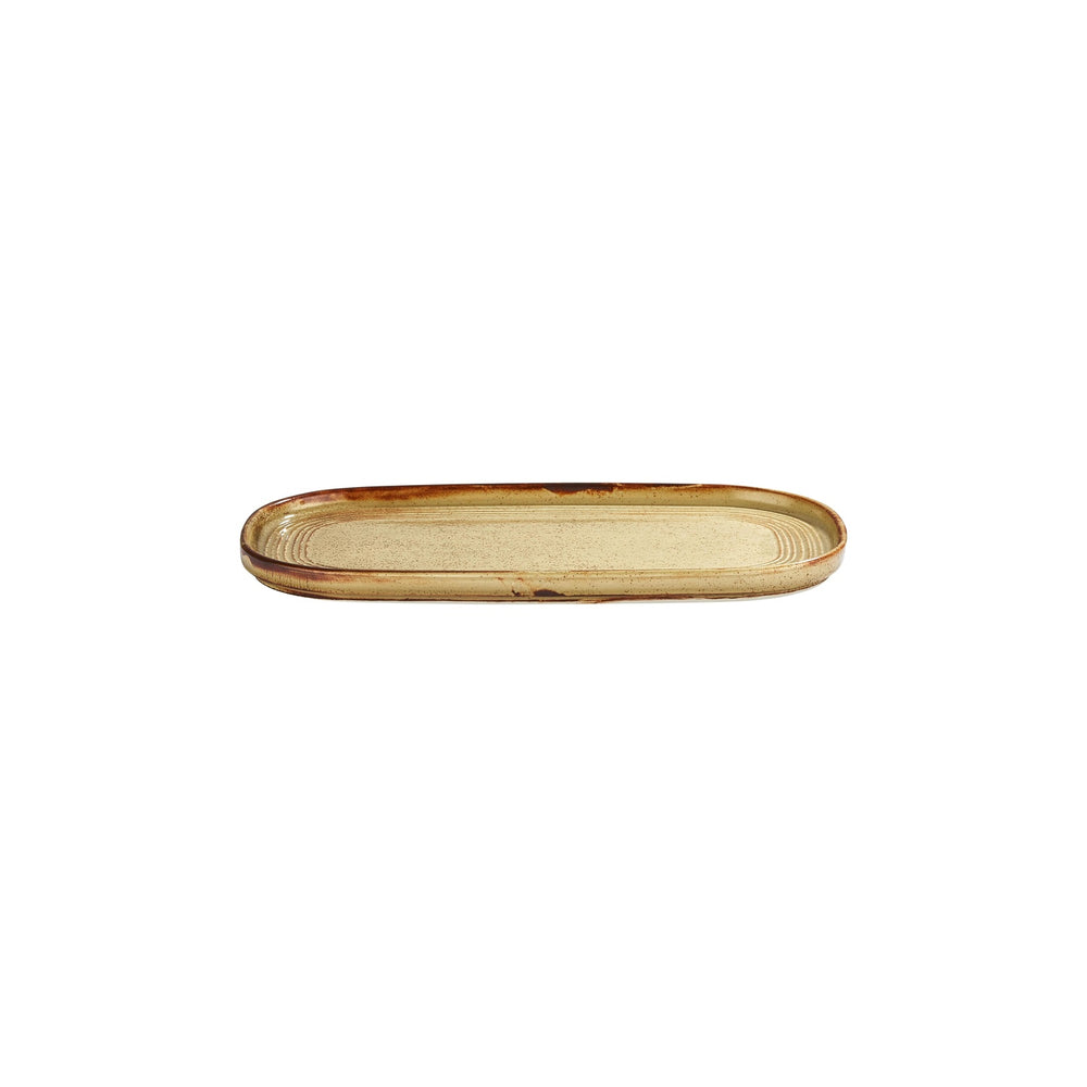Helix Dune 11.75" x 6.25" x h:0.75" Oval Orange Vitrified Platter