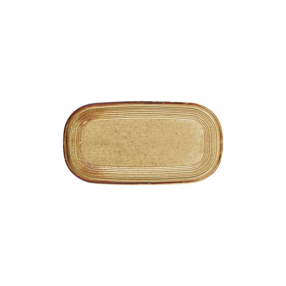 Helix Dune 11.75" x 6.25" x h:0.75" Oval Orange Vitrified Platter