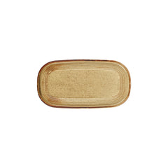 Helix Dune 11.75" x 6.25" x h:0.75" Oval Orange Vitrified Platter
