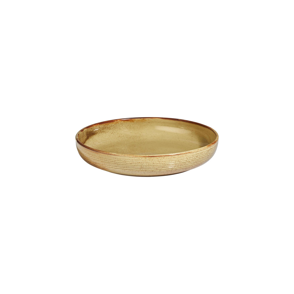 Helix Dune dia.10.25" h:2" 59 oz. Round Orange Vitrified Deep Plate