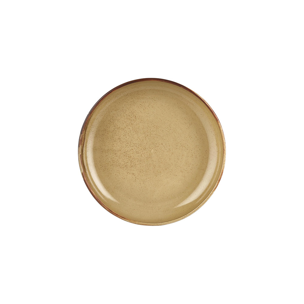 Helix Dune dia.10.25" h:2" 59 oz. Round Orange Vitrified Deep Plate