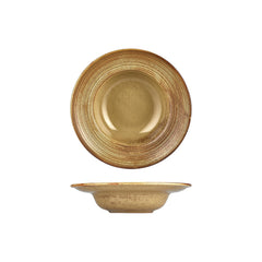Helix Dune dia.9.75" h:2.25" 14 oz. Round Orange Vitrified Deep Plate
