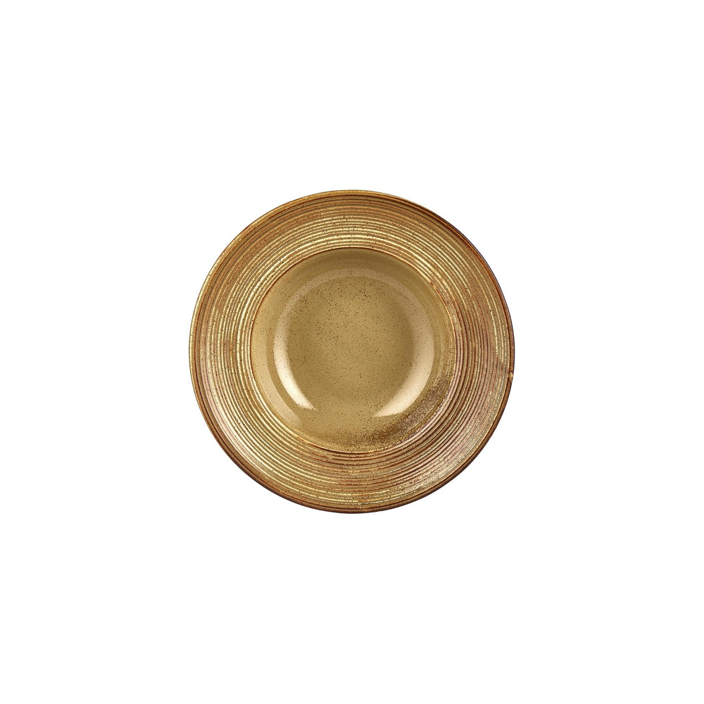 Helix Dune dia.9.75" h:2.25" 14 oz. Round Orange Vitrified Deep Plate