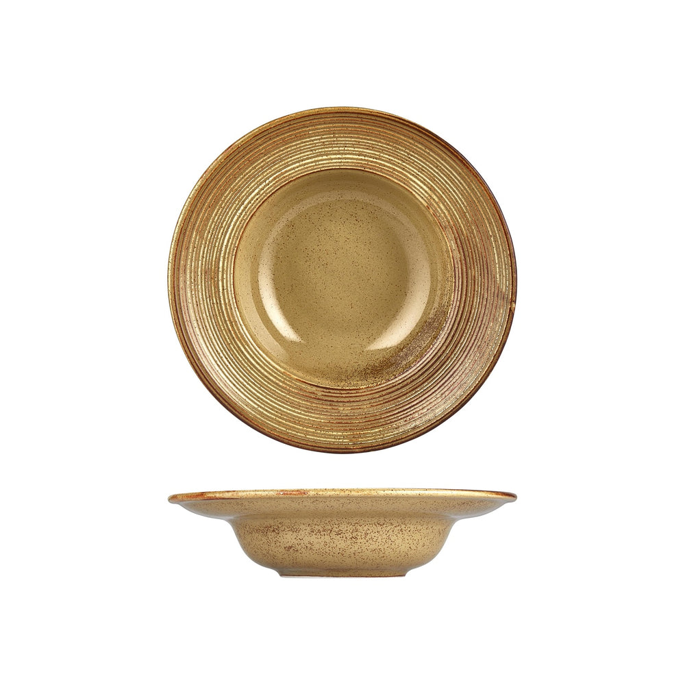 Helix Dune dia.10.75" h:2.5" 17 oz. Round Orange Vitrified Deep Plate