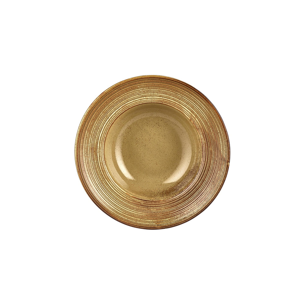 Helix Dune dia.10.75" h:2.5" 17 oz. Round Orange Vitrified Deep Plate