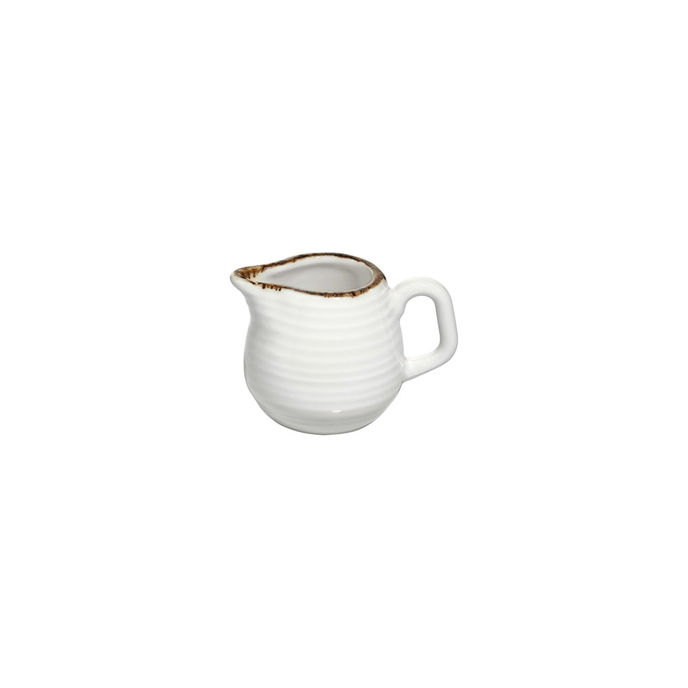 Helix Gleam dia.3.25" h:2.25" 3 oz. Round Brown Vitrified Creamer