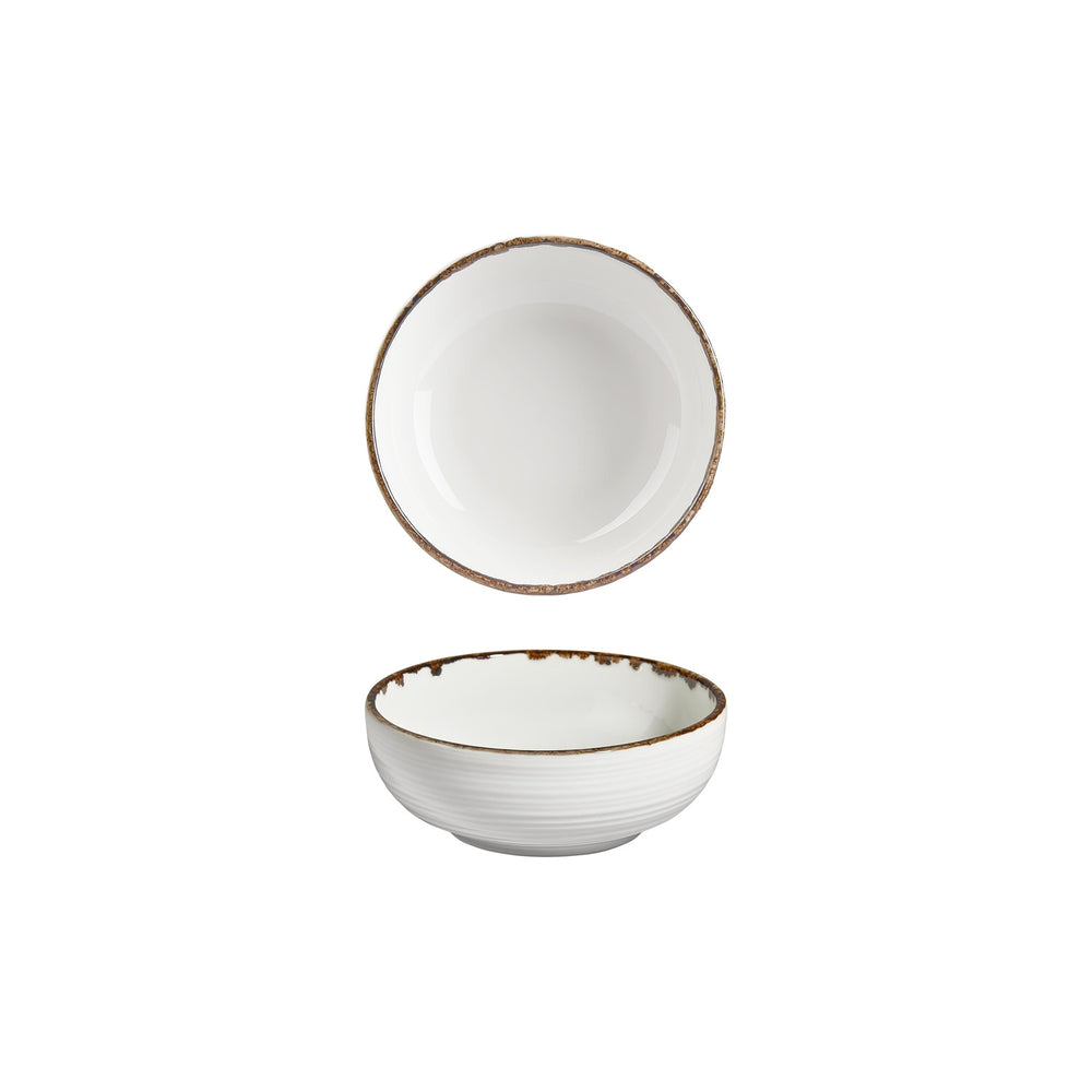 Helix Gleam dia.6.25" h:2.5" 25 oz. Round Brown Vitrified Bowl