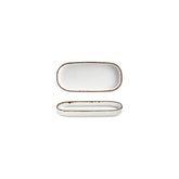 Helix Gleam 7.75" x 3.75" x h:1" Oval Brown Vitrified Platter