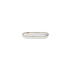 Helix Gleam 7.75" x 3.75" x h:1" Oval Brown Vitrified Platter