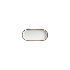 Helix Gleam 7.75" x 3.75" x h:1" Oval Brown Vitrified Platter