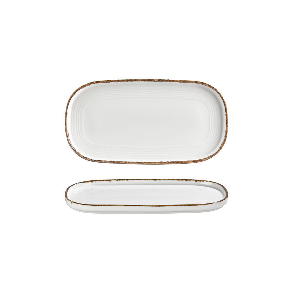 Helix Gleam 11.75" x 6.25" x h:0.75" Oval Brown Vitrified Platter
