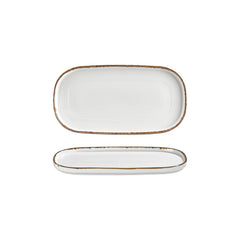 Helix Gleam 11.75" x 6.25" x h:0.75" Oval Brown Vitrified Platter