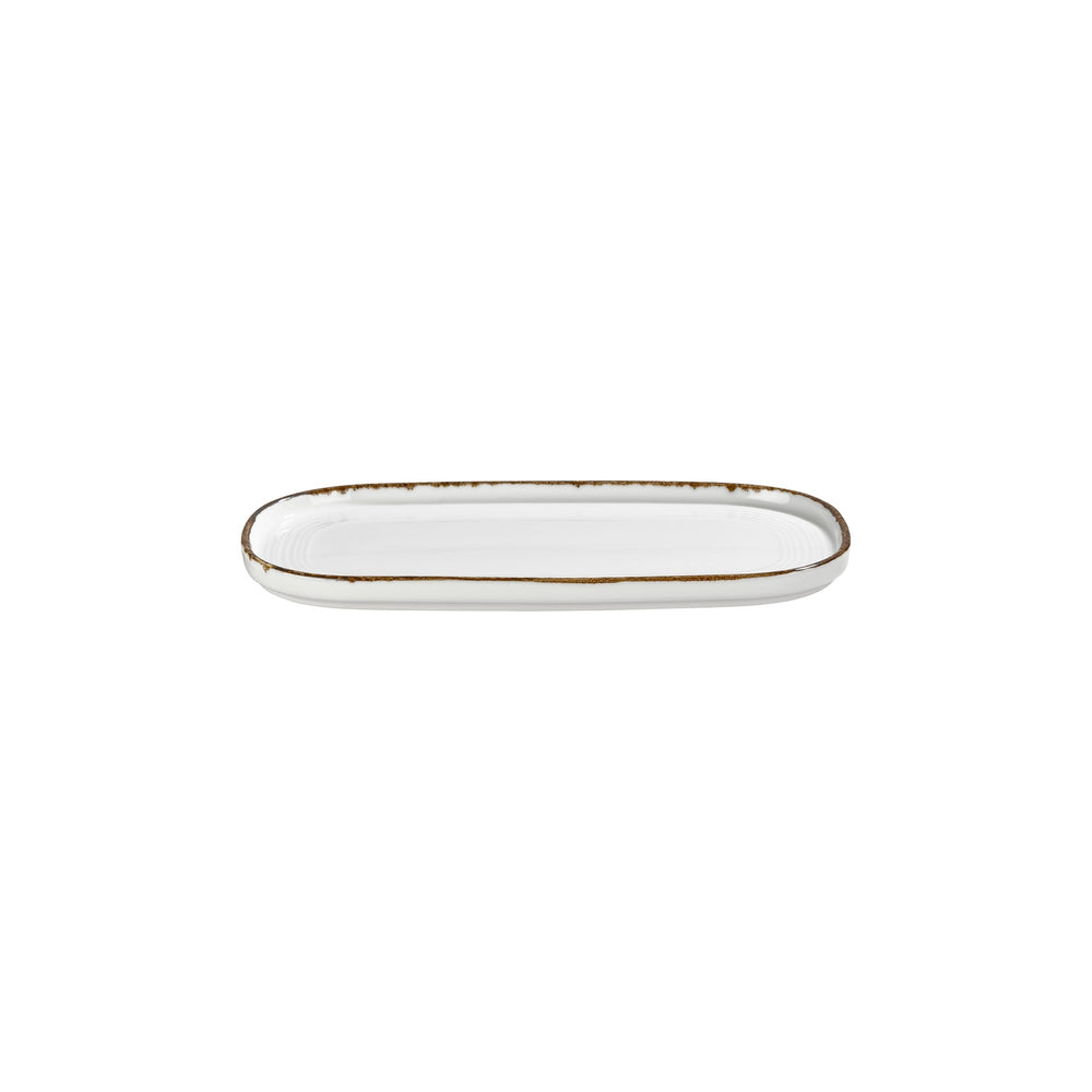 Helix Gleam 11.75" x 6.25" x h:0.75" Oval Brown Vitrified Platter