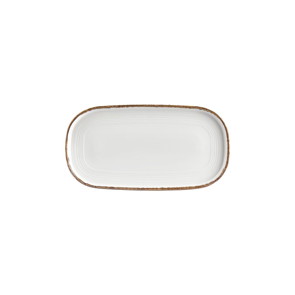 Helix Gleam 11.75" x 6.25" x h:0.75" Oval Brown Vitrified Platter