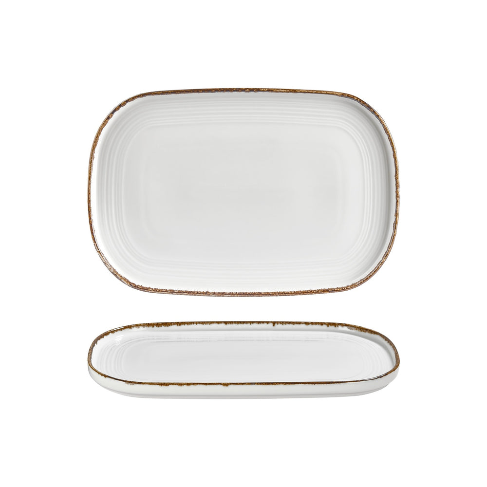 Helix Gleam 13.5" x 9" x h:0.75" Oval Brown Vitrified Platter