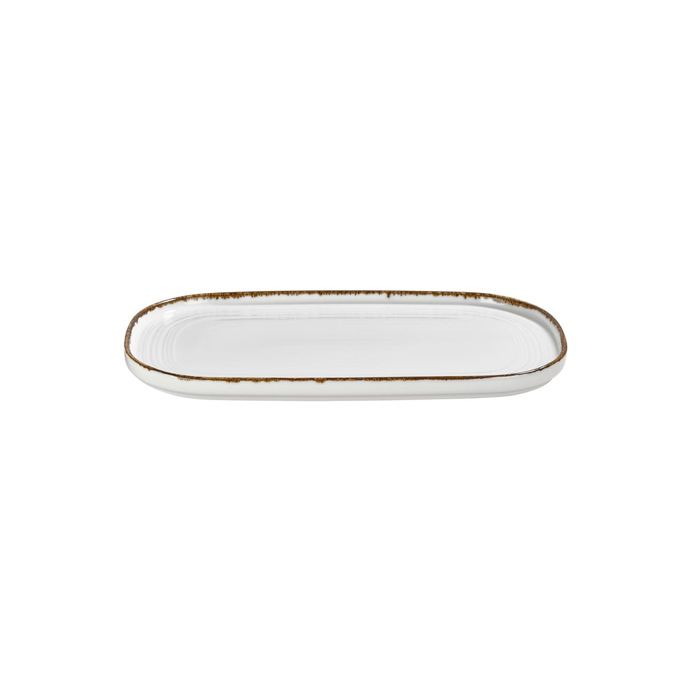 Helix Gleam 13.5" x 9" x h:0.75" Oval Brown Vitrified Platter