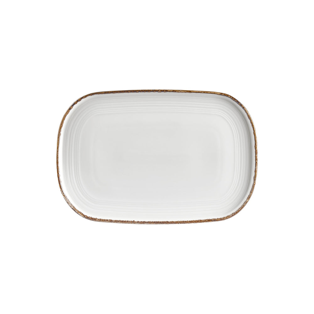 Helix Gleam 13.5" x 9" x h:0.75" Oval Brown Vitrified Platter