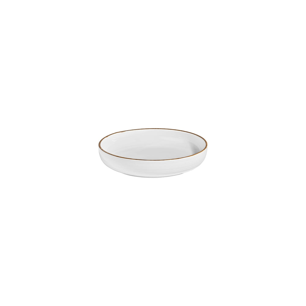 Helix Gleam dia.7.5" h:1.5" 24 oz. Round Brown Vitrified Deep Plate