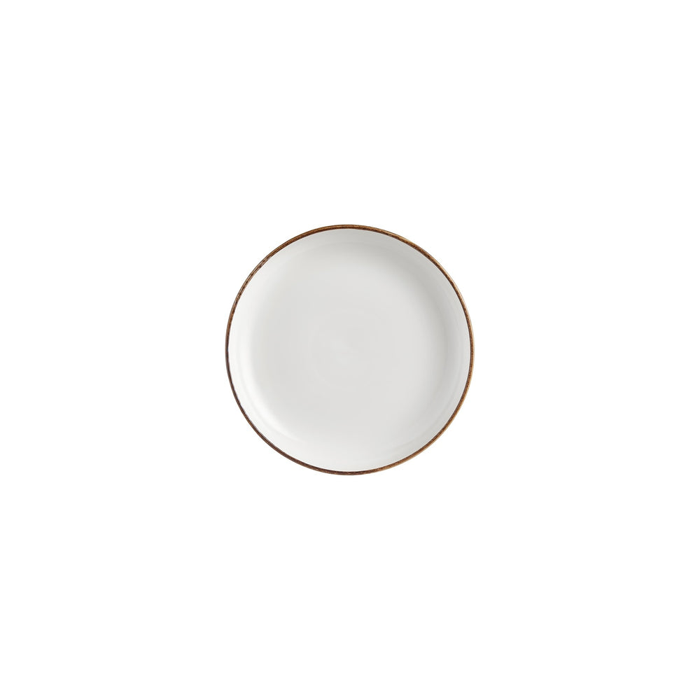Helix Gleam dia.7.5" h:1.5" 24 oz. Round Brown Vitrified Deep Plate