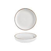 Helix Gleam dia.9" h:2" 42 oz. Round Brown Vitrified Deep Plate