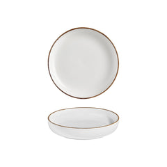 Helix Gleam dia.9" h:2" 42 oz. Round Brown Vitrified Deep Plate