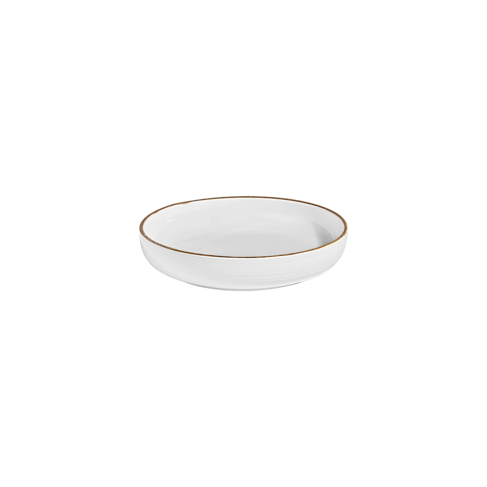 Helix Gleam dia.9" h:2" 42 oz. Round Brown Vitrified Deep Plate