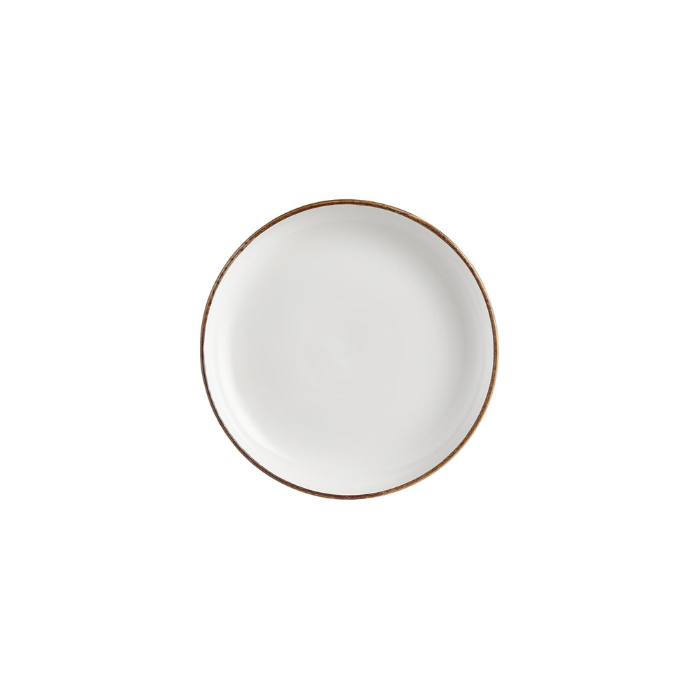 Helix Gleam dia.9" h:2" 42 oz. Round Brown Vitrified Deep Plate