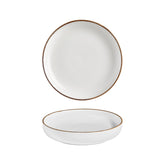 Helix Gleam dia.10.25" h:2" 59 oz. Round Brown Vitrified Deep Plate