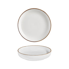 Helix Gleam dia.10.25" h:2" 59 oz. Round Brown Vitrified Deep Plate