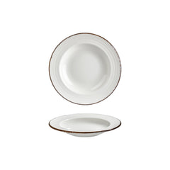 Helix Gleam dia.9" h:0" 10 oz. Round Brown Vitrified Deep Plate