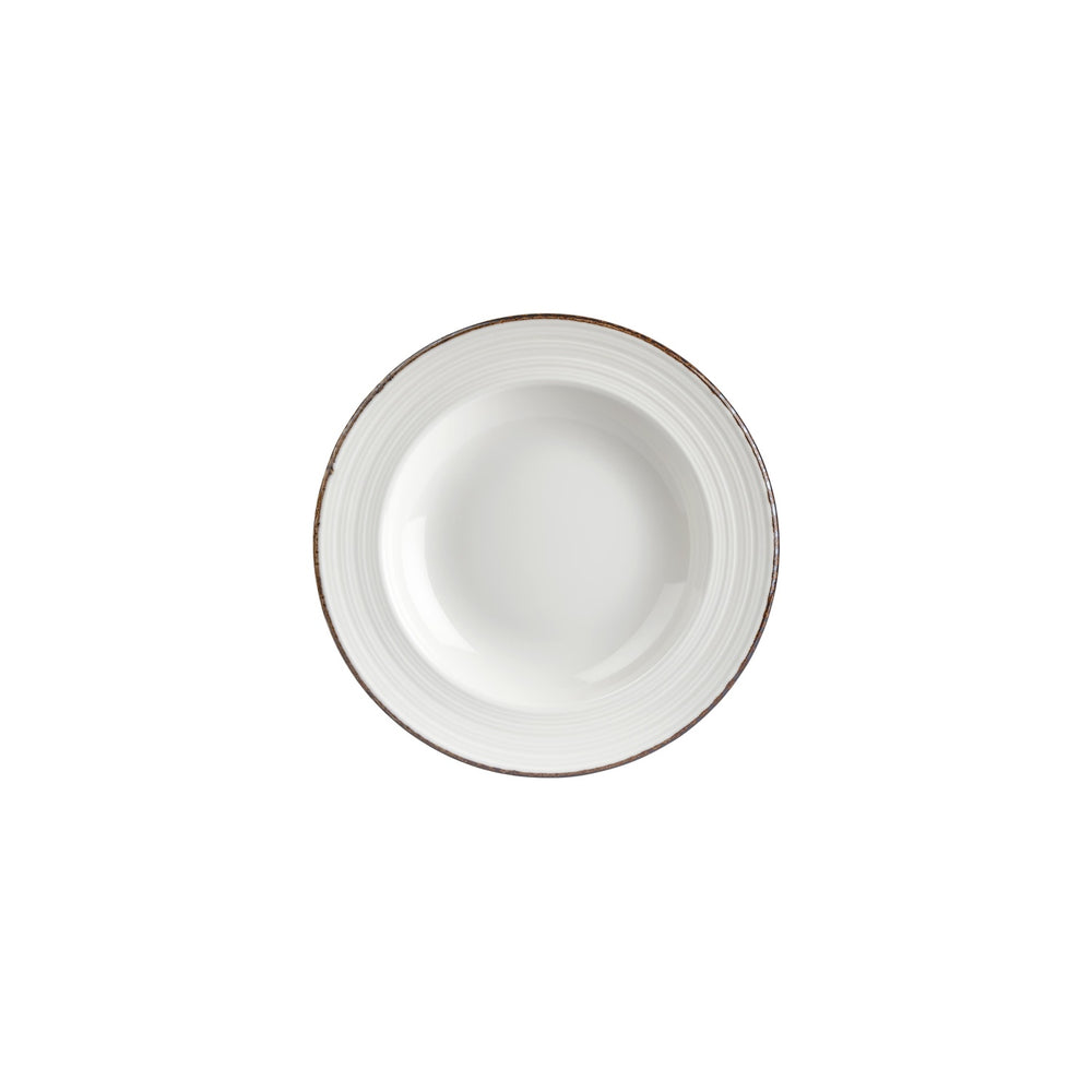 Helix Gleam dia.9" h:0" 10 oz. Round Brown Vitrified Deep Plate