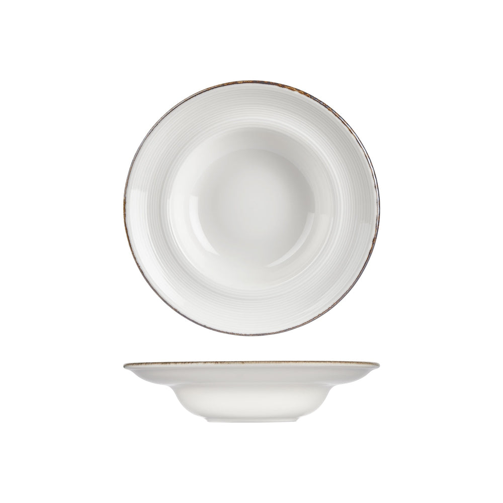Helix Gleam dia.10.75" h:2.5" 17 oz. Round Brown Vitrified Deep Plate