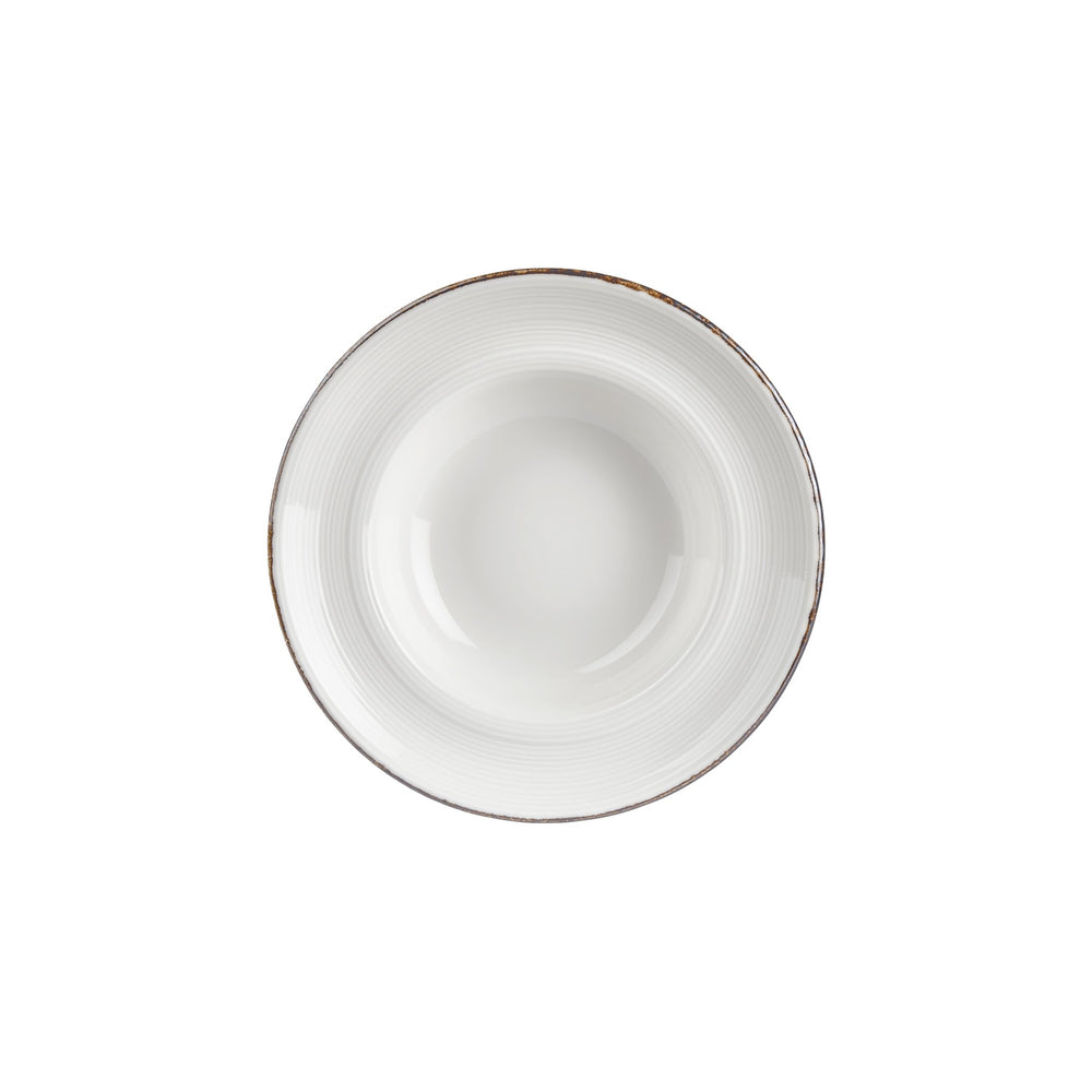Helix Gleam dia.10.75" h:2.5" 17 oz. Round Brown Vitrified Deep Plate
