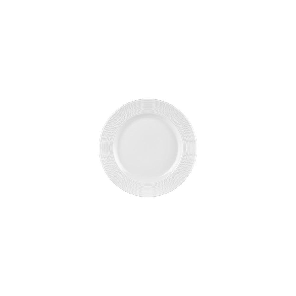 Helix White dia.7" Round Warm White Vitrified Plate