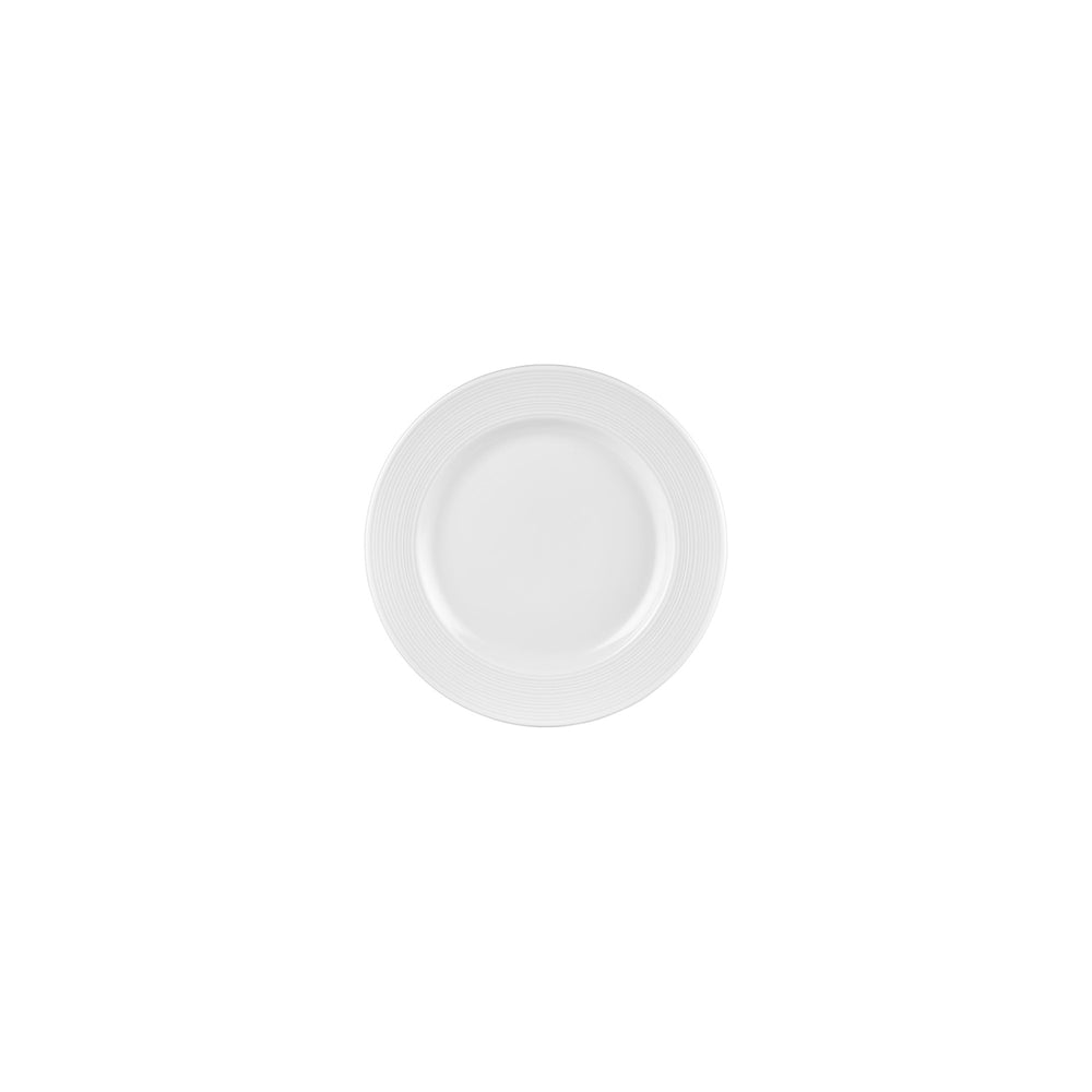 Helix White dia.7" Round Warm White Vitrified Plate