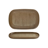 Helix Kaldi 13.5" x 9" x h:0" Oval Brown Vitrified Platter