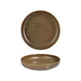 Helix Kaldi dia.10.25" h:0" 59 oz. Round Brown Vitrified Deep Plate