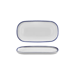 Helix Navy Blue 11.75" x 6.25" x h:0.75" Oval Blue Vitrified Platter