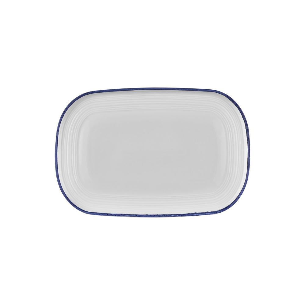 Helix Navy Blue 13.5" x 9" x h:0.75" Oval Blue Vitrified Platter