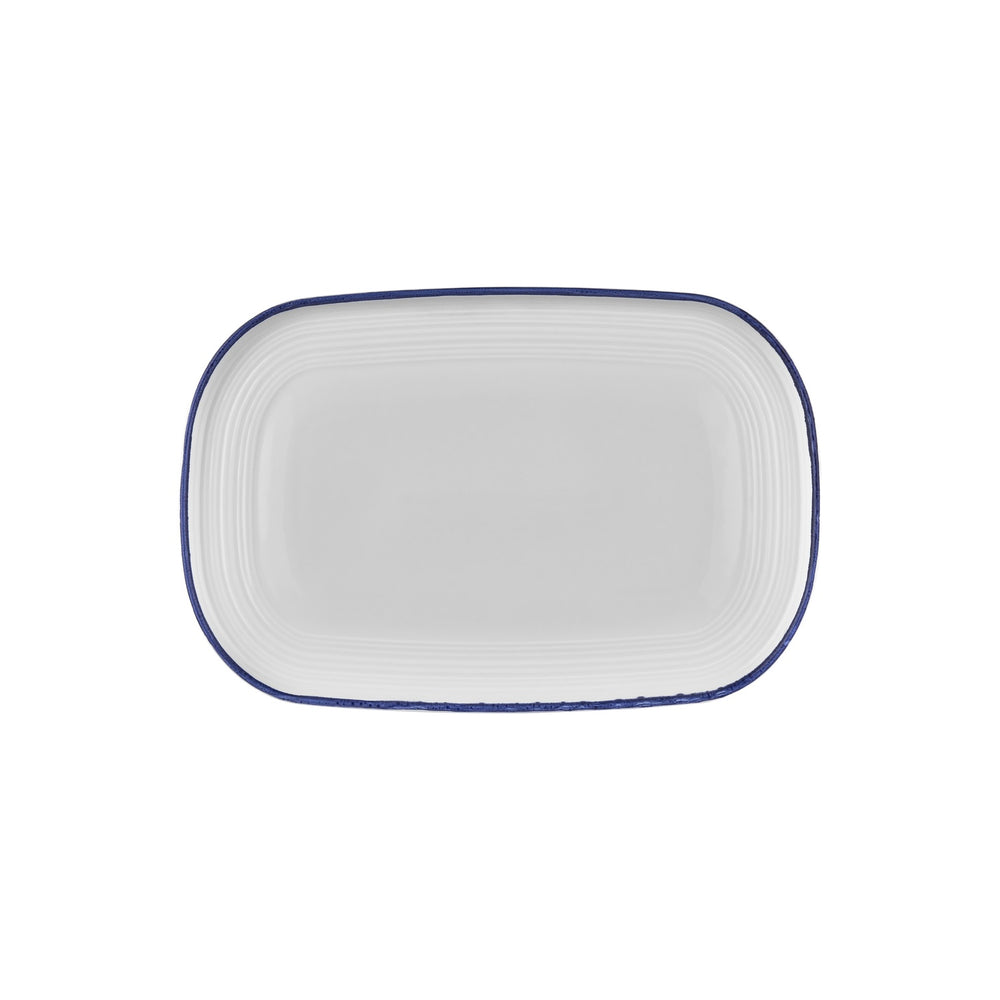 Helix Navy Blue 13.5" x 9" x h:0.75" Oval Blue Vitrified Platter