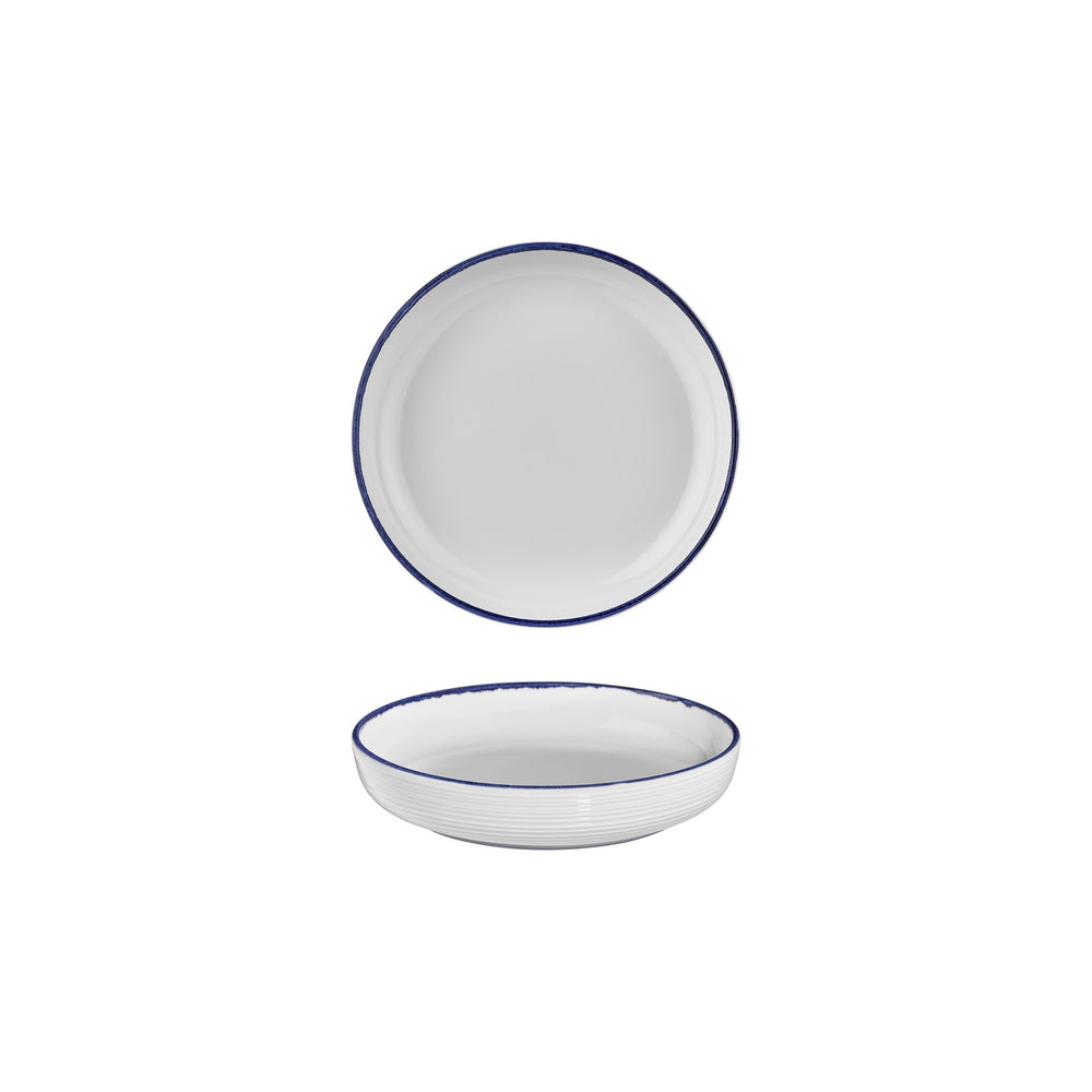Helix Navy Blue dia.7.5" h:1.5" 24 oz. Round Blue Vitrified Deep Plate