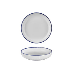 Helix Navy Blue dia.9" h:2" 42 oz. Round Blue Vitrified Deep Plate