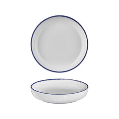 Helix Navy Blue dia.10.25" h:2" 59 oz. Round Blue Vitrified Deep Plate