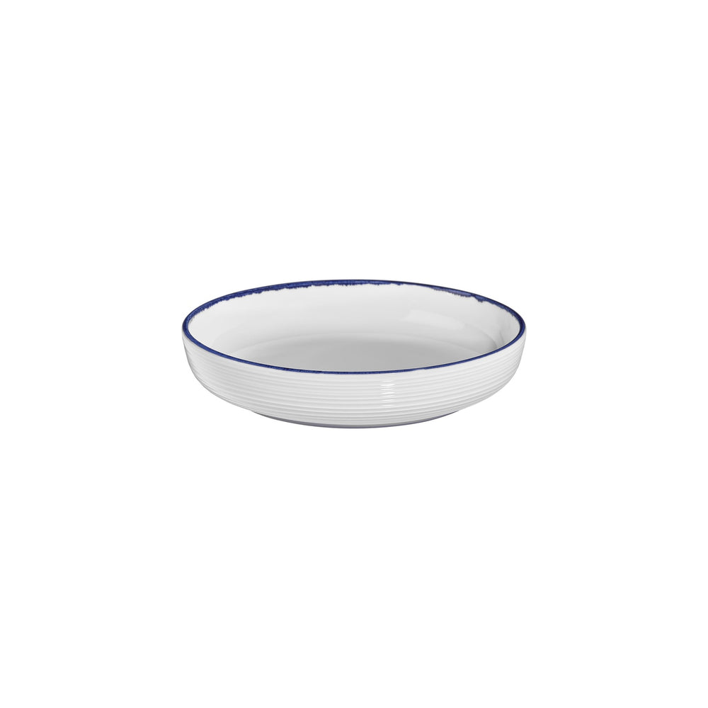 Helix Navy Blue dia.10.25" h:2" 59 oz. Round Blue Vitrified Deep Plate
