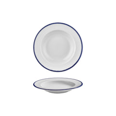 Helix Navy Blue dia.9" h:0" 10 oz. Round Blue Vitrified Deep Plate