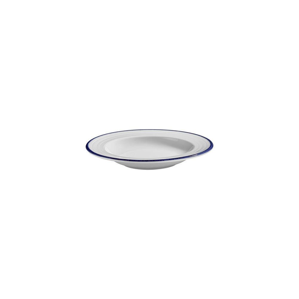 Helix Navy Blue dia.9" h:0" 10 oz. Round Blue Vitrified Deep Plate