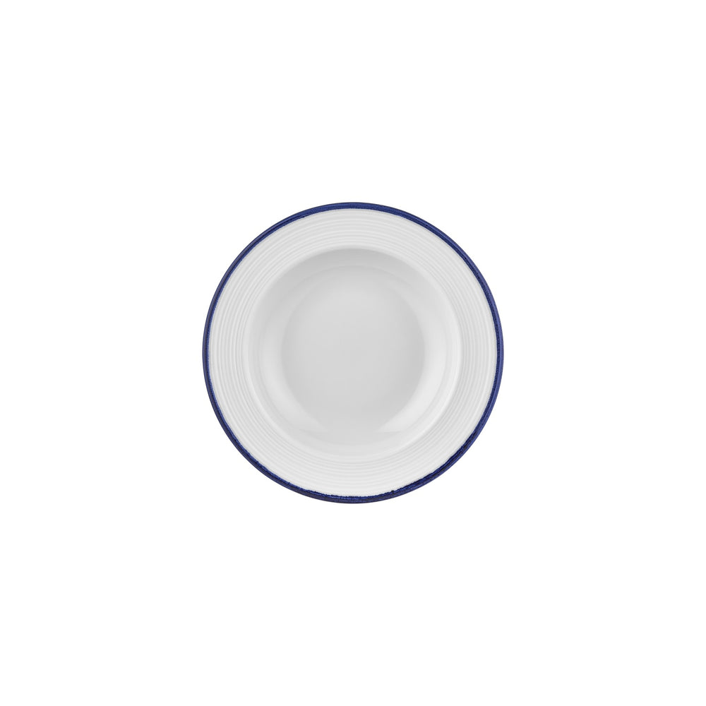 Helix Navy Blue dia.9" h:0" 10 oz. Round Blue Vitrified Deep Plate