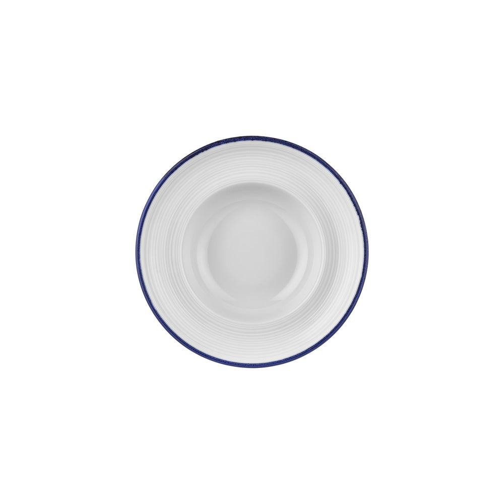 Helix Navy Blue dia.9.75" h:2.25" 14 oz. Round Blue Vitrified Deep Plate