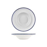 Helix Navy Blue dia.10.75" h:2.5" 17 oz. Round Blue Vitrified Deep Plate