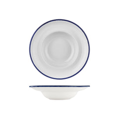 Helix Navy Blue dia.10.75" h:2.5" 17 oz. Round Blue Vitrified Deep Plate